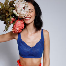 Zivame True Curv Double Layered Non Wired 3/4th Coverage Sag Lift Bra - Blue