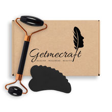 Getmecraft Black Obsidian Facial Roller And Comb Edge Gua Sh...