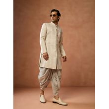 KISAH Men Cream Brocade Sherwani & Dhoti