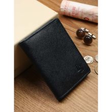 Louis Stitch Denim Blue Italian Saffiano Leather Wallet with Blocking Card Holder