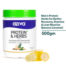 Oziva Protein & Herbs For Men, For Lean Muscle, Better Stamina and Recovery, Banana Caramel