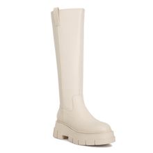 London Rag Beige Chunky Platform Knee Length Boots