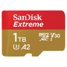 SanDisk Extreme uSD,160MB/s R, 90MB/s W, U3,V30,A2, 1TB Memory Card for 4K on Smartphone, Action Cams, Drones
