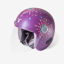 TVARRA Women Purple Dreamcatcher ISI Certified Open Face Helmet