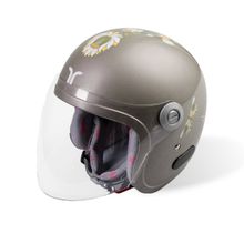 TVARRA Women Gold Lotus ISI Certified Open Face Helmet