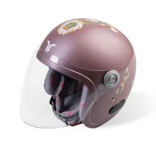 TVARRA Women Rose Gold Lotus ISI Certified Open Face Helmet