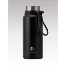 CLAY CRAFT Vacbott Vacuum Topaz Double Walled 24 Hours Hot & Cold Water Bottle (900ml) Black