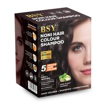 BSY Noni Hair Colour Shampoo Dark Brown - 10 Sachets