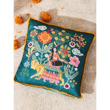 Chumbak Marigold Gala Cushion Cover (16x16 inches)