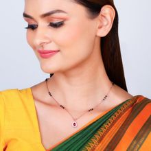 GIVA Sterling Silver Rose Gold Vermilion Mangalsutra for Women and Girls