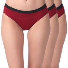Adira Period Panty Modal Hipster For Women Hipster Fit Pack Of 3 - Maroon
