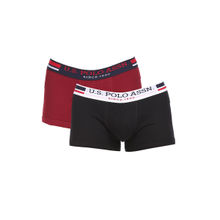 U.S. POLO ASSN. Men Assorted I641 Branded Waist Solid Trunks Multi-Color (Pack of 2)