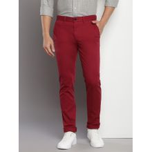 Tommy Hilfiger Slim Fit Solid Mid Rise Chinos Trouser - Maroon