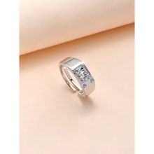 925 Silver 1 Carat American Diamond Sunshine Adjustable Ring For Men & Boys