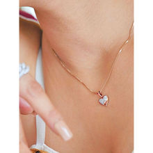 LuxeVogue Eternal Love Heart Diamond Pendant In 92.5 Silver Rose