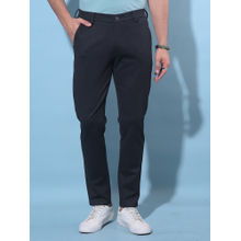 CRIMSOUNE CLUB Mens Black Textured Printed Chinos Trousers