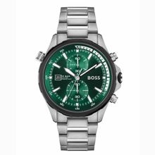 Boss Globetrotter Chronograph Green Round Dial MensWatch - 1513930(One Size)