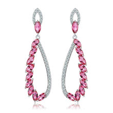 Youbella Stylish Party Wear Jewellery Silver Plated Drop Earrings For Women (Pink)