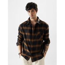 The Souled Store Original Plaid- Brown Mustard and Black Men Relaxed Shirt