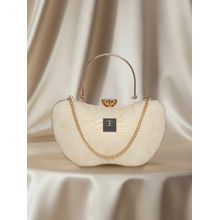 ESBEDA Beige Croc-Texture Edition Clutch with Detachable Strap (S)