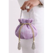 BOXWISH BY BHUMIKA Lavender Embellished Potli Bag