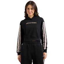 SKECHERS Black Solid Oversized Fit Hoodie