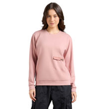 SKECHERS Pink Solid Oversized Fit Sweatshirt