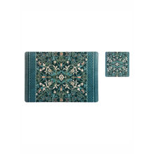 OBSESSIONS Set of 6 printed Placemats & Coasters Teal and Grey