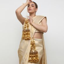 Khushi Jewels Gold Plated Stone Studied Drop Bridal Kaleeras