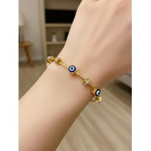 I Jewels Stylish Gold Plated Stone Studded Evil Eye Kada