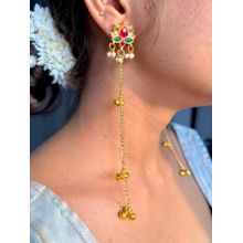 ISHKAARA Multi-Color Kamal Phool with Ghungroo Kashmiri Drop Earrings