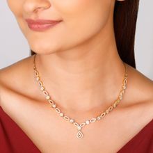 GIVA Sterling Silver Golden Zircon Shine Elegant Necklace for Women and Girls