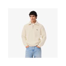 Lacoste High Neck Half Zipper Heavy Wool Sweater