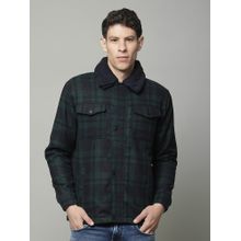 Cantabil Navy Blue Men Casual Soft Regular Fit Collar Neck Shacket