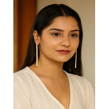 Jewelz Gold-Tone Crystal Bar Drop Earrings