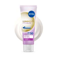 Nivea Luminous Even Glow Oil Control Day Cream Spf 50,Thiamidol Uv Protection & Reduces Dark Spots