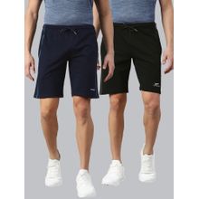 TOM BURG Solid Men Blue And Black Regular Shorts (Pack of 2)