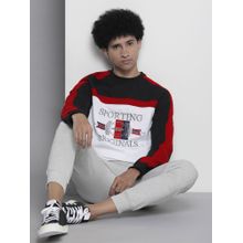 The Indian Garage Co Men Regular Fit Colorblock Crew Neck Multi-Color Sweatshirt