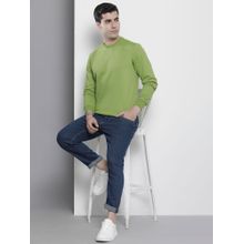 The Indian Garage Co Men Regular Fit Solid Crew Neck Green Sweatshirt