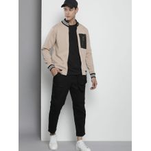 The Indian Garage Co Men Regular Fit Printed High Neck Beige Sweatshirt