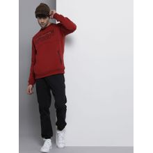 The Indian Garage Co Men Regular Fit Printed Crew Neck Red Sweatshirt