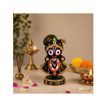 eCraftIndia Black & Golden Jagannath Idol Decorative Spiritual Showpiece Gift