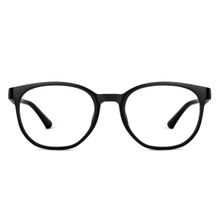 Lenskart Blu Black Round Large Blue Cut Anti-Glare Zero Power Computer Glasses for Men & Women