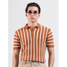 The Indian Garage Co Men Rust Half Sleeves Polo T-shirt