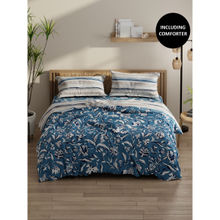 KOPA Smooth Double Comforter with 1 Double Bedsheet 2 Pillow Covers Blue (Set of 3) (Queen)