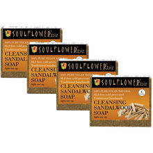 Soulflower Cleansing Sandalwood Soap - Set of 4