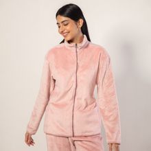 Nykd by Nykaa Luxe Fur Zipper Jacket- Peach Whip NYS120