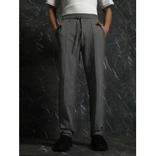 BREAKBOUNCE Grey Solid Straight Fit Joggers