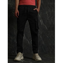 BREAKBOUNCE Black Cargo Slim Fit Joggers