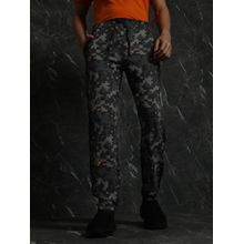 BREAKBOUNCE Black Camo Printed Straight Fit Joggers